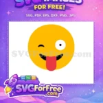 Free Winking Eye Free Tongue Out Smiley Face Free SVG - Instant Download