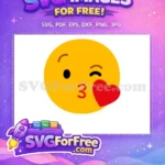 Free Winking Yellow Face Free Blowing Red Heart Emoji Free SVG - Instant Download