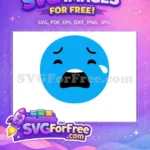 Free Crying Blue Face Free Open Mouth Round Free SVG - Instant Download