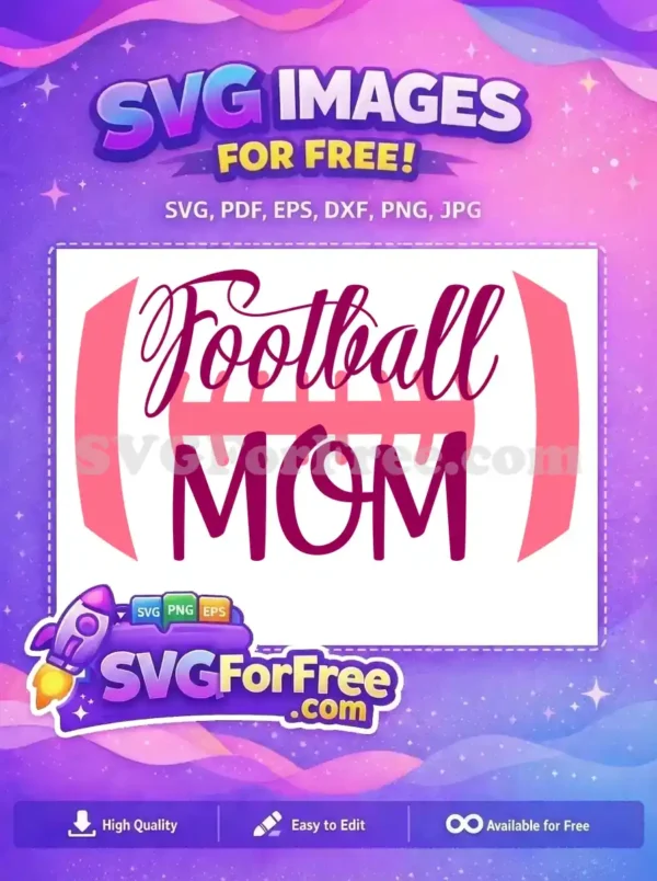 Free Pink Football Free Mom Cut Design Free SVG