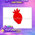 Free Red Strawberry Free Simple Shape Miscellaneous Cut Free SVG - Instant Download