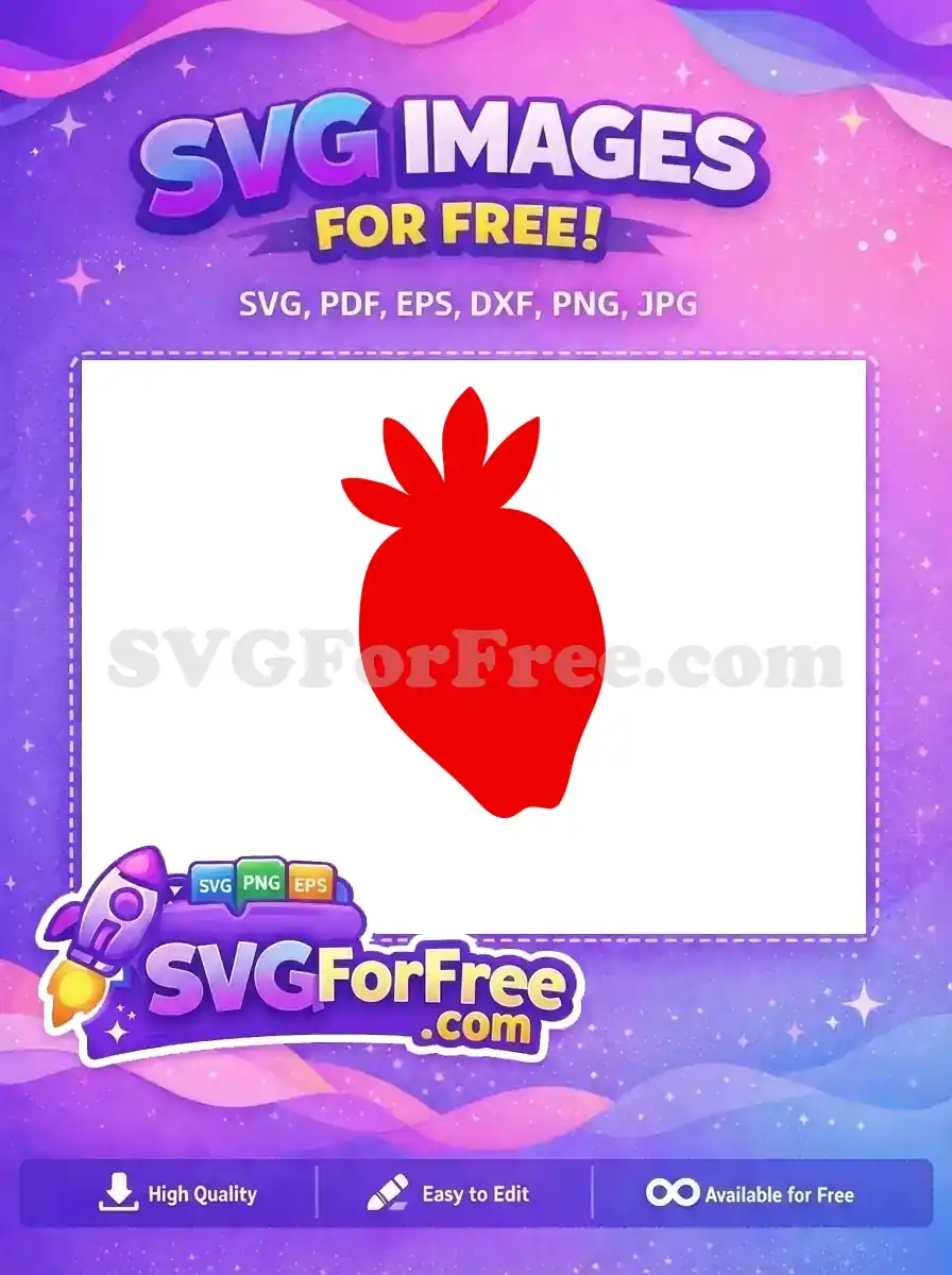 Free Red Strawberry Free Simple Shape Miscellaneous Cut Free SVG