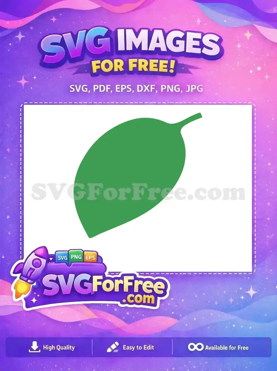 Free Green Leaf Vein Free Simple Shape Nature Free SVG