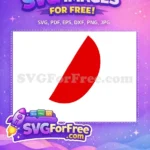 Free Red Semicircle Shape Free Simple Cut Design Free SVG - Instant Download