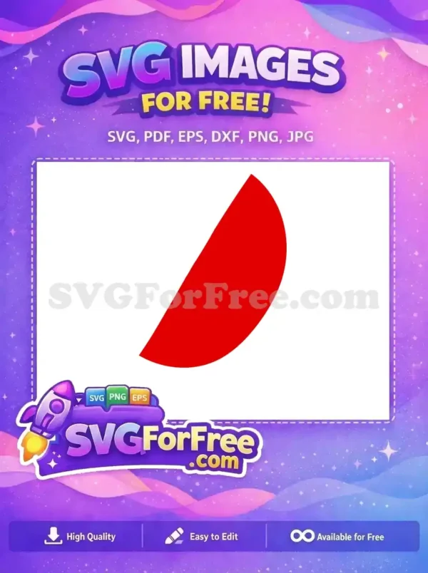 Free Red Semicircle Shape Free Simple Cut Design Free SVG