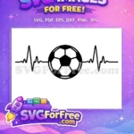 Free Soccer Ball Free Heartbeat Line Sports Free SVG - Instant Download