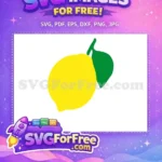 Free Yellow Lemon Free Green Leaf Fresh Free SVG - Instant Download