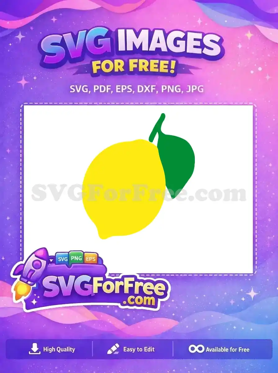 Free Yellow Lemon Free Green Leaf Fresh Free SVG