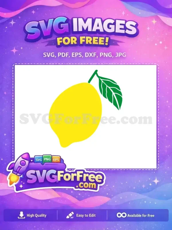 Free Yellow Lemon Free Green Leaf Summer Fruit Free SVG