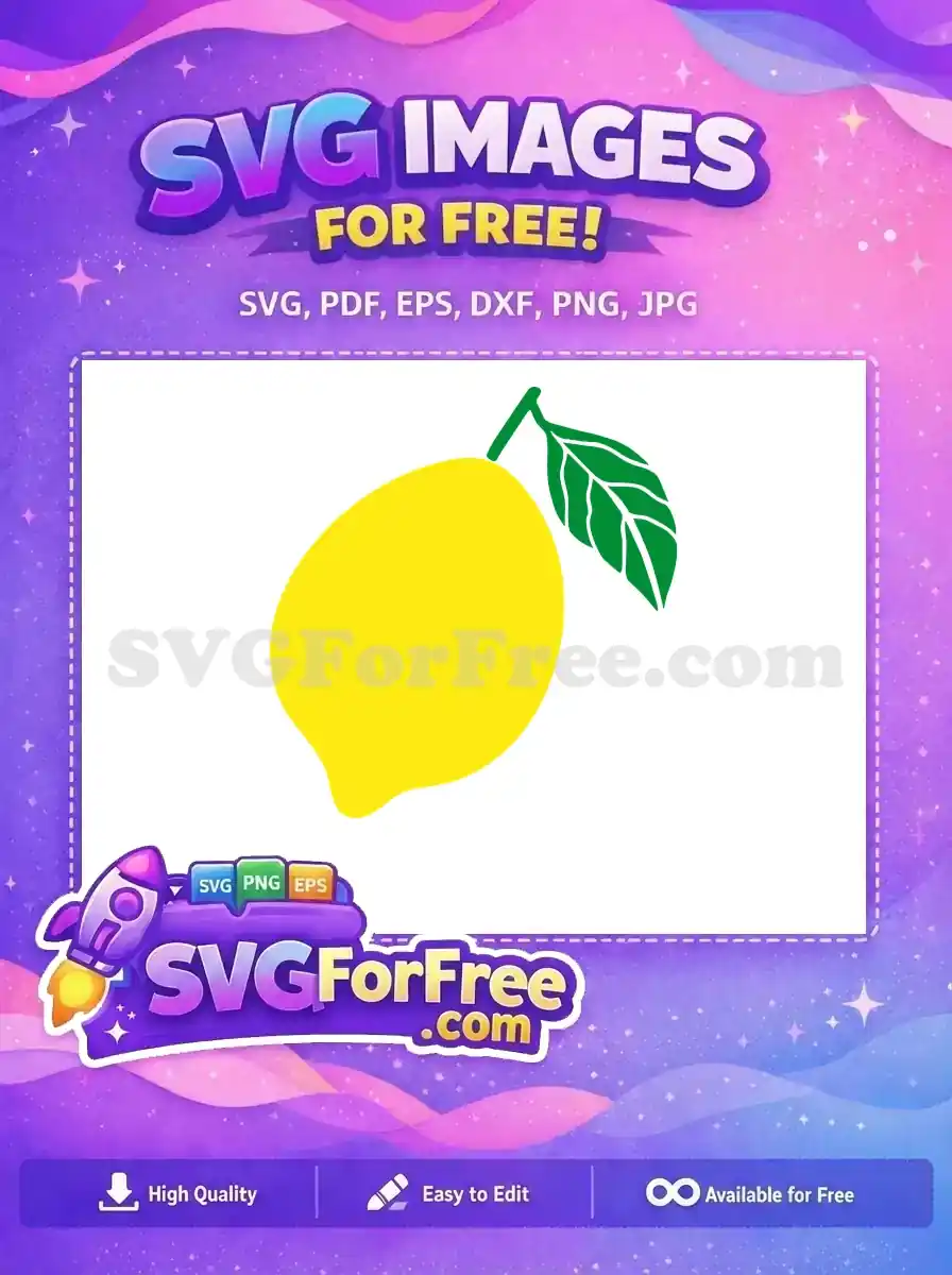 Free Yellow Lemon Free Green Leaf Summer Fruit Free SVG