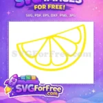 Free Yellow Lemon Slice Free Citrus Fruit Cutout Free SVG - Instant Download