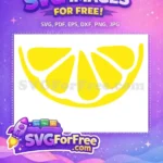Free Yellow Lemon Slice Free Citrus Fruit Summer Design Free SVG - Instant Download