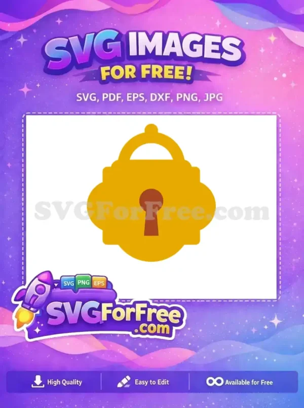 Free Golden Padlock Free Brown Keyhole Miscellaneous Cut Free SVG