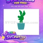 Free Green Cactus Free Blue Pot Miscellaneous Free SVG - Instant Download