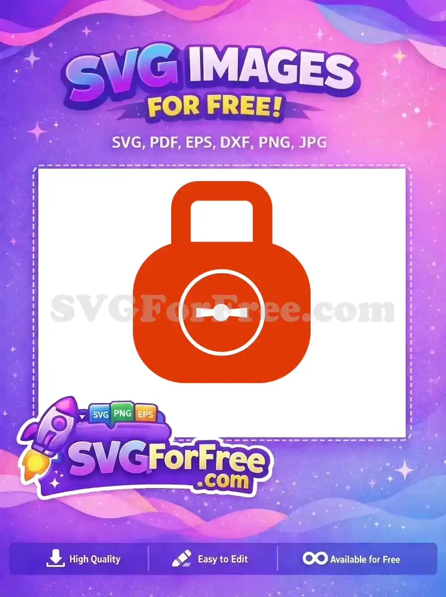 Free Orange Padlock Free Round Lock Security Free SVG