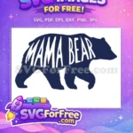Free Mama Bear Silhouette Free Mom Life Family Free SVG - Instant Download