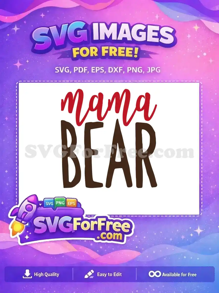 Free Red Mama Free Brown Bear Family Free SVG