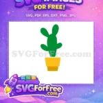 Free Green Cactus Free Yellow Pot Miscellaneous Free SVG 1 - Instant Download