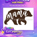 Free Mama Bear Silhouette Free Cute Animal Design Free SVG - Instant Download