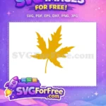 Free Golden Maple Leaf Free Autumn Cut Designs Free SVG - Instant Download