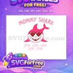 Free Pink Shark Heart Glasses Mommy Shark Free Cut Design Free SVG - Instant Download