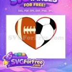 Free Brown Football Free Black Soccer Heart Free SVG 1 - Instant Download