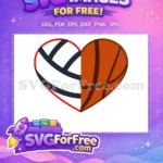 Free Volleyball Lines Free Basketball Half Sports Free SVG - Instant Download