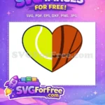 Free Yellow Tennis Free Orange Basketball Sports Free SVG - Instant Download