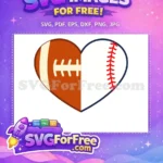 Free Brown Football Free White Baseball Sports Free SVG - Instant Download