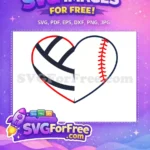 Free Volleyball Lines Free Baseball Stitches Sports Free SVG - Instant Download