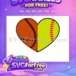 Free Brown Basketball Free Yellow Softball Sports Free SVG - Instant Download