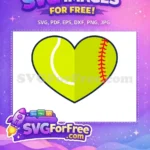 Free Heart Tennis Ball Free Softball Seam Design Free SVG - Instant Download