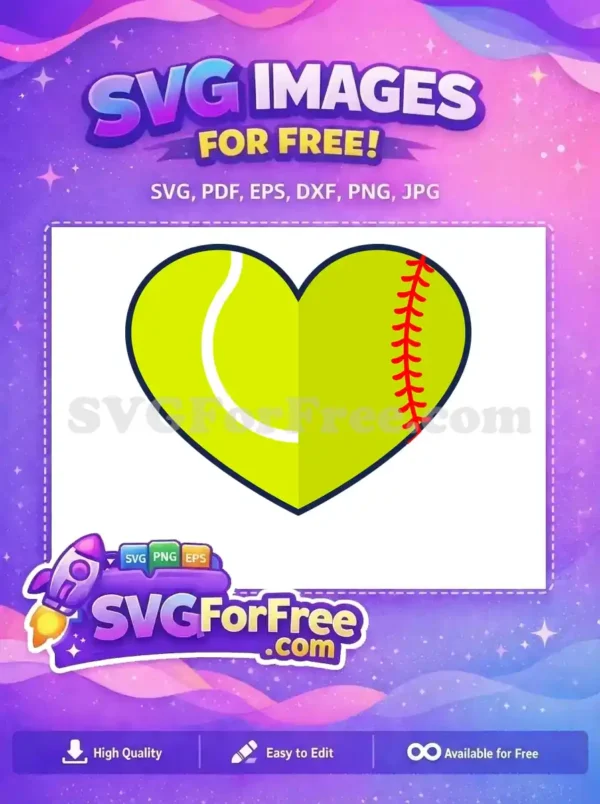 Free Heart Tennis Ball Free Softball Seam Design Free SVG Free Heart Tennis Ball Free Softball Seam Design Free SVG