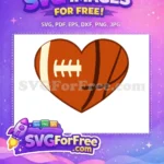 Free Football Basketball Heart Free Sports Theme Free SVG - Instant Download