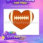 Free Brown Heart Football Free Sports Cut Free SVG - Instant Download