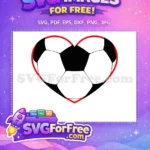 Free Soccerball Heart Free Red Outline Miscellaneous Free SVG - Instant Download