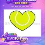 Free Heart Tennis Free Ball Yellow Free SVG - Instant Download