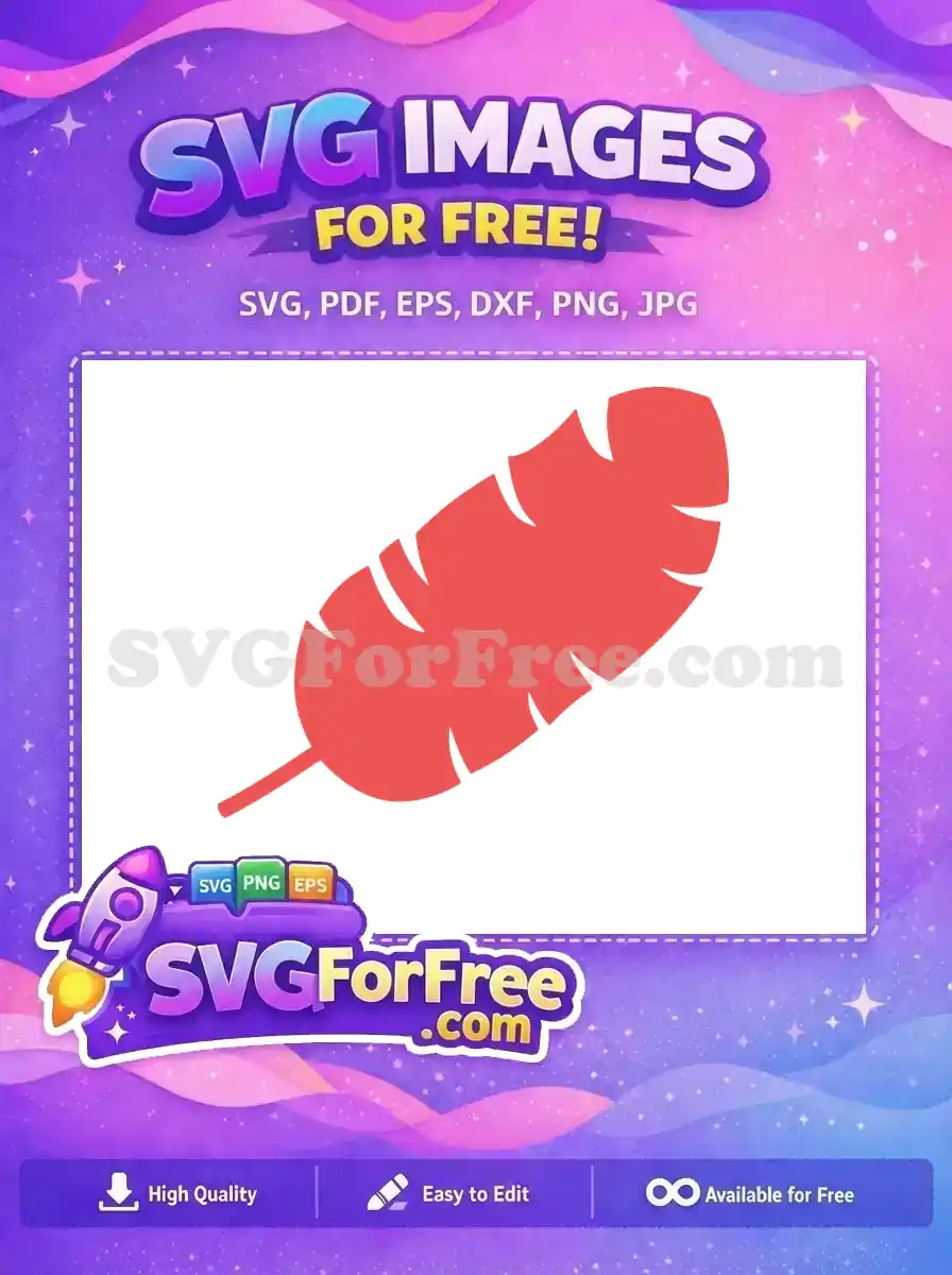 Free Coral Tropical Leaf Free Botanical Cut Free SVG