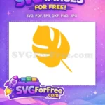 Free Yellow Monstera Free Tropical Plant Cut Free SVG - Instant Download