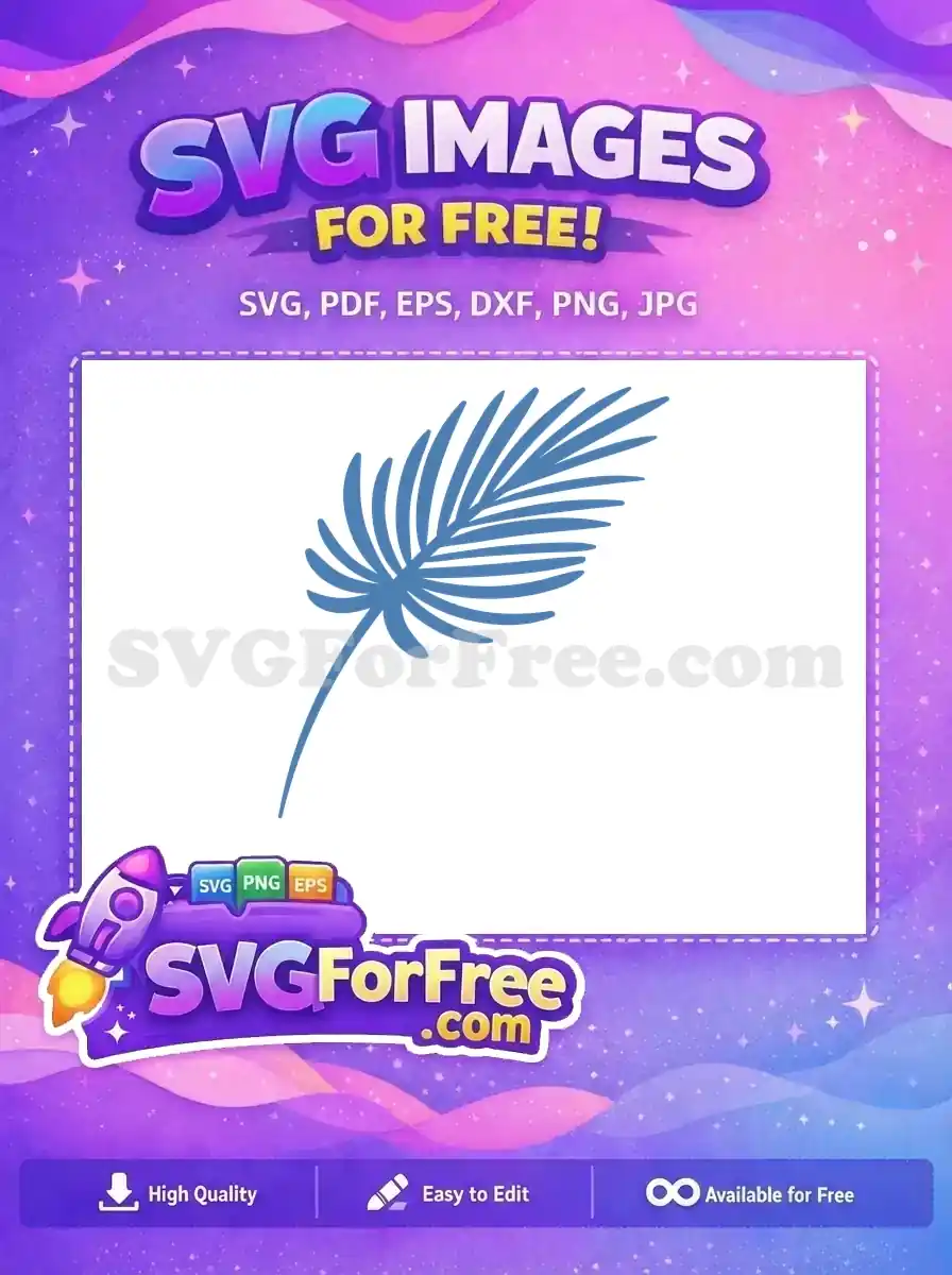 Free Blue Leaf Free Palm Frond Summer Free SVG