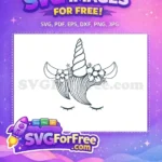 Free Eyelash Flowers Free Horn Floral Unicorn Face Free SVG - Instant Download