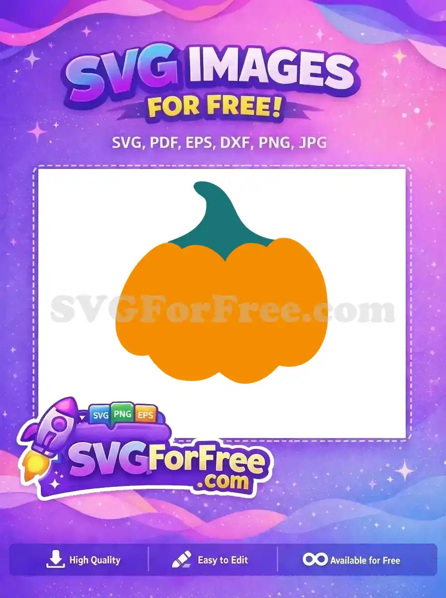 Free Teal Stem Free Orange Pumpkin Halloween Free SVG