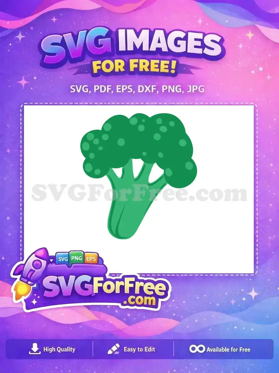 Free Green Broccoli Head Free Vegetable Cut Design Free SVG
