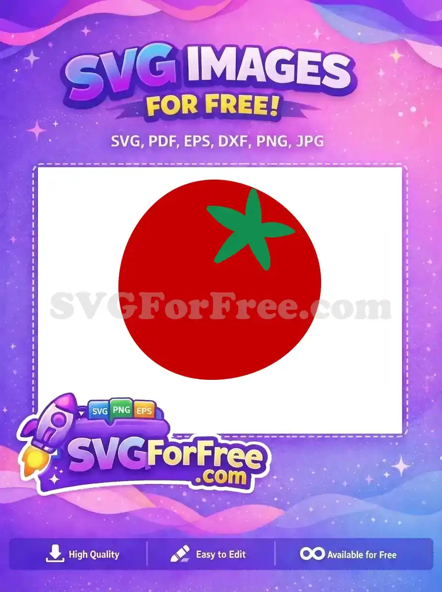Free Round Red Tomato Free Green Leaves Food Free SVG 2