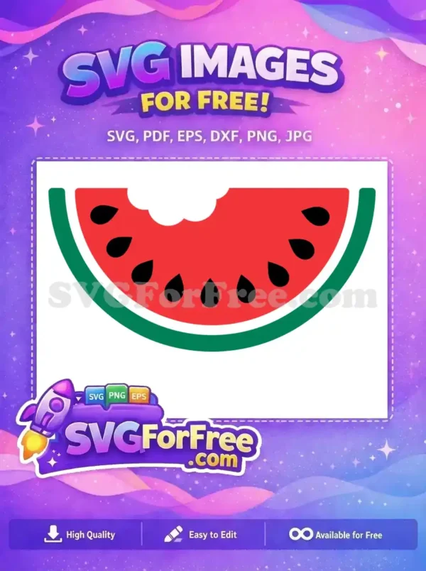 Free Bitten Watermelon Slice Free Fruit Summer Design Free SVG