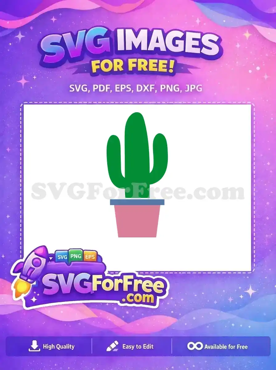 Free Green Cactus Free Pink Pot Plant Free SVG 1
