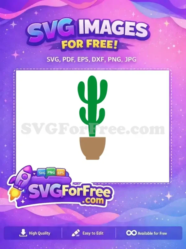 Free Green Cactus Free Potted Plant Miscellaneous Cut Free SVG 3