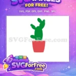 Free Prickly Pear Cactus Free Red Pot Home Free SVG - Instant Download