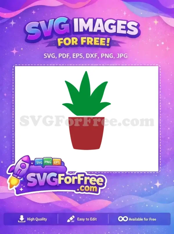 Free Green Potted Plant Free Cut Design Miscellaneous Free SVG