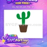 Free Green Cactus Free Brown Pot Miscellaneous Free SVG - Instant Download